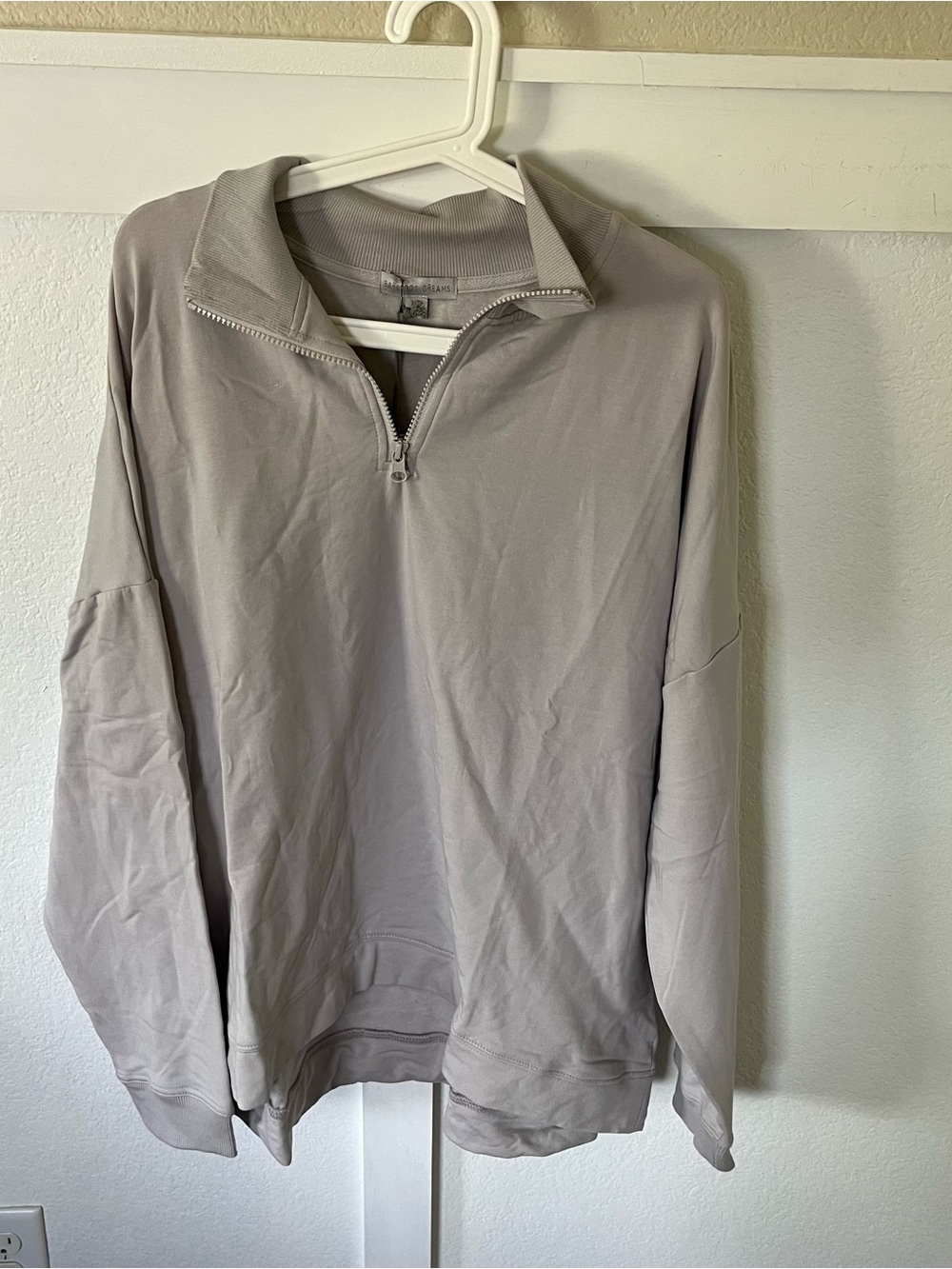 Barefoot Dreams Women's XXL MC Half Zip Oyster Pullover NWT.